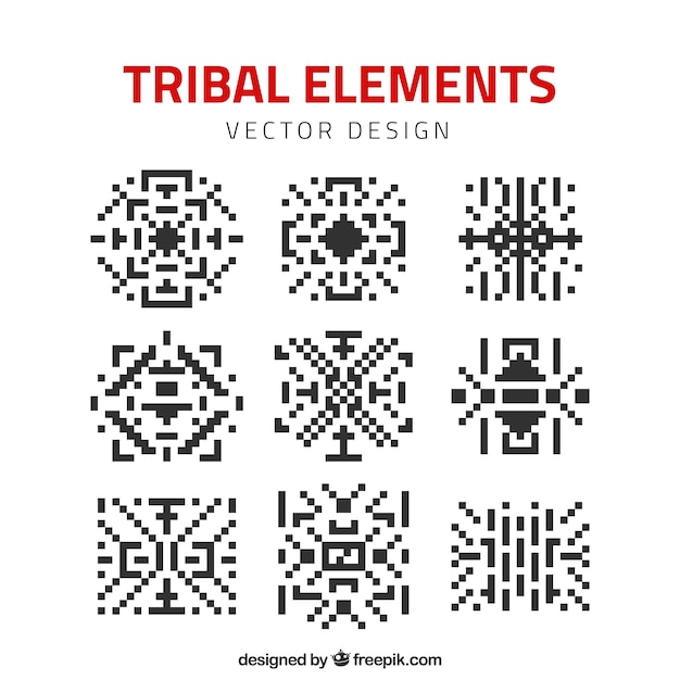 Ethnic elements made of pixels