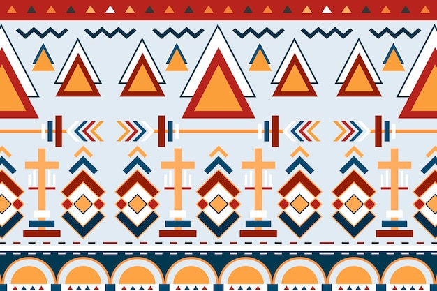 Ethnic geometric background, pattern vector, seamless colorful design