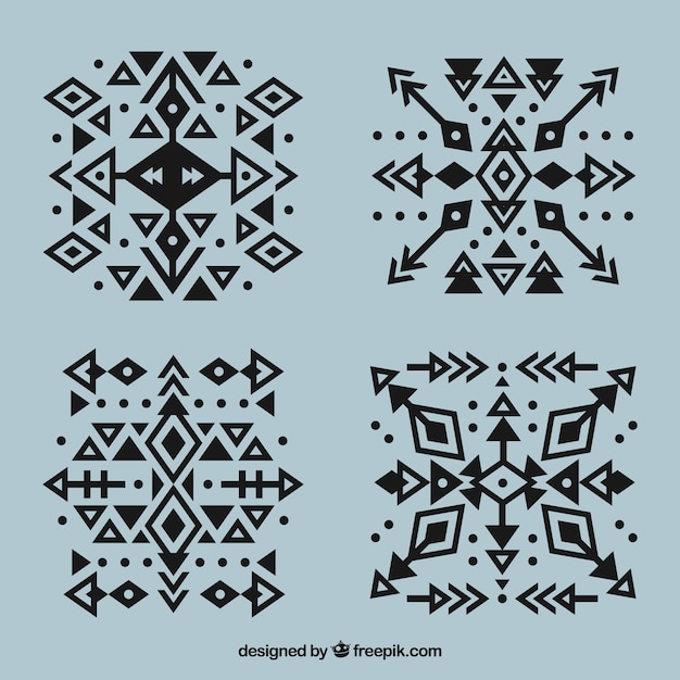 Free Vector ethnic geometric tattoo collection with arrows