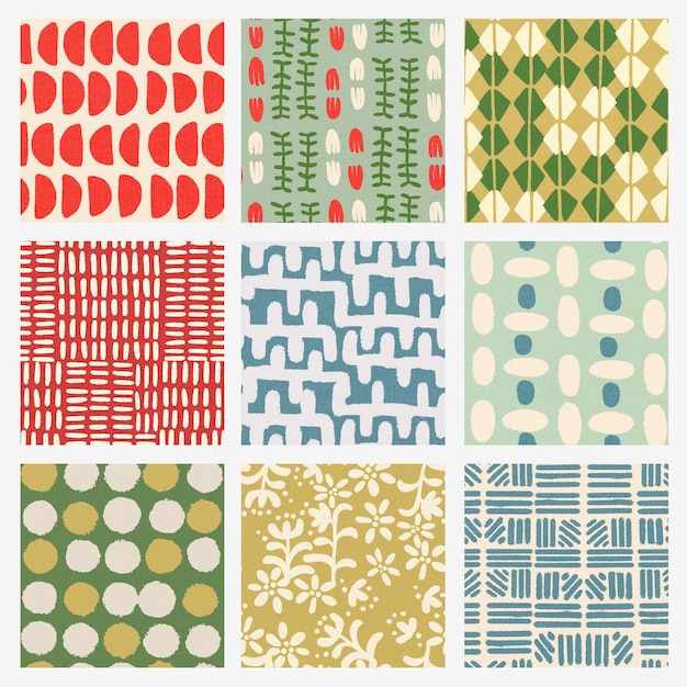 Free vector ethnic pattern, vintage background set vector