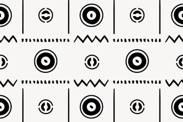 Free vector ethnic seamless pattern background, black and white aztec design, vector