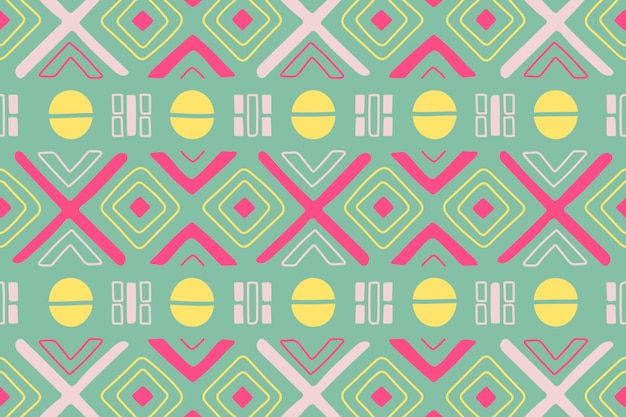 Free Vector ethnic seamless pattern background, colorful aztec design, vector