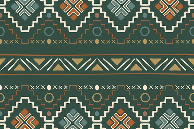 Free vector ethnic seamless pattern background, colorful geometric design, vector