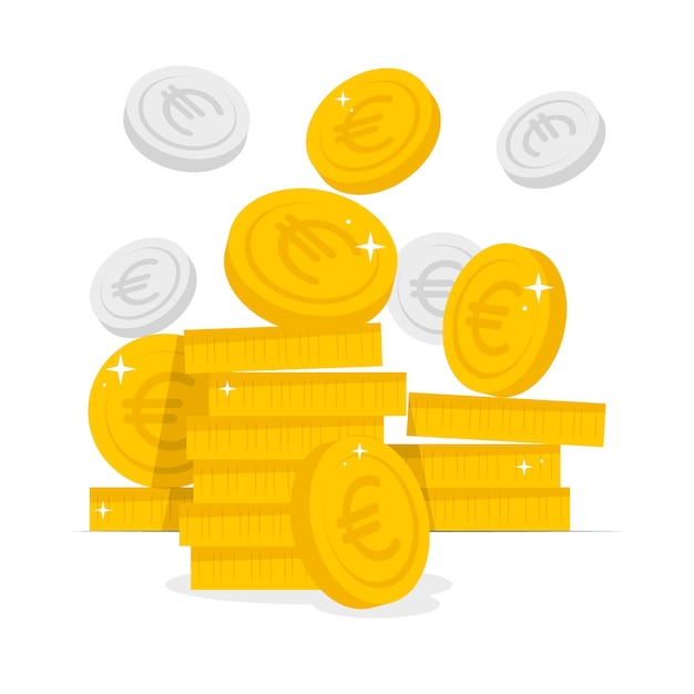 Euro coins  concept illustration