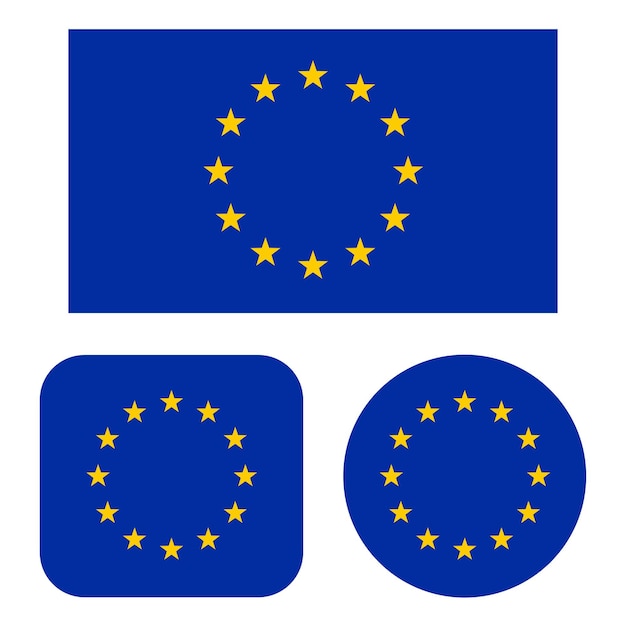 Free Vector european union flag in rectangle square and circle