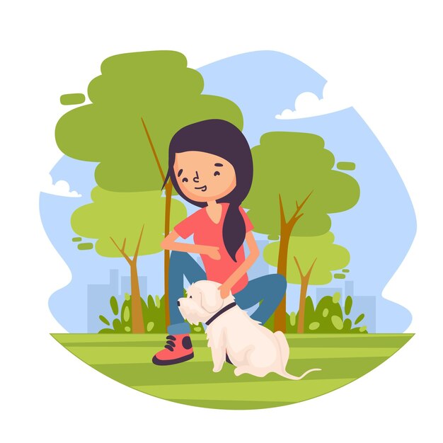 Everyday scenes with pets concept