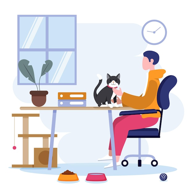 Free Vector everyday scenes with pets