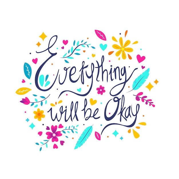 Free Vector everything wil be ok motivational message