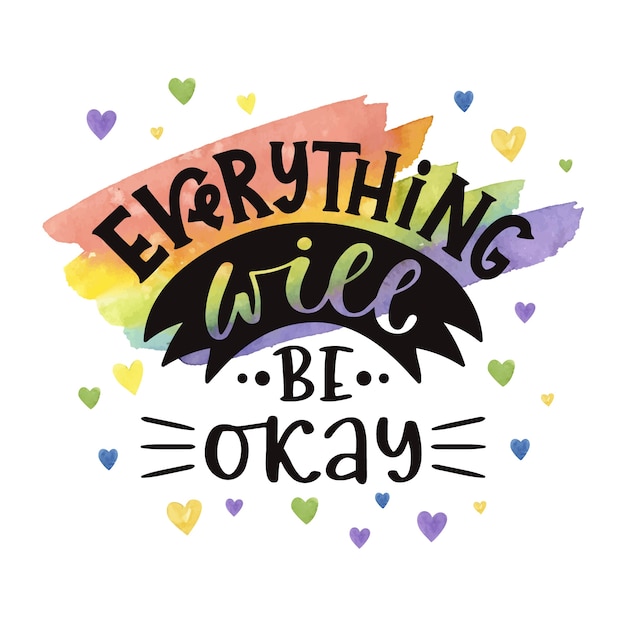 Free vector everything will be ok lettering