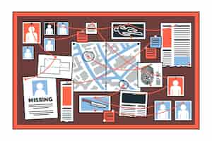 Free vector evidence board concept illustration