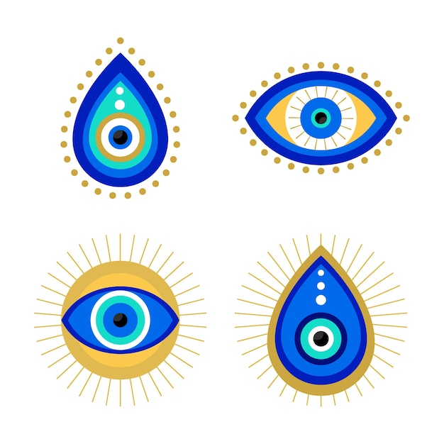 Free Vector evil eye symbol set