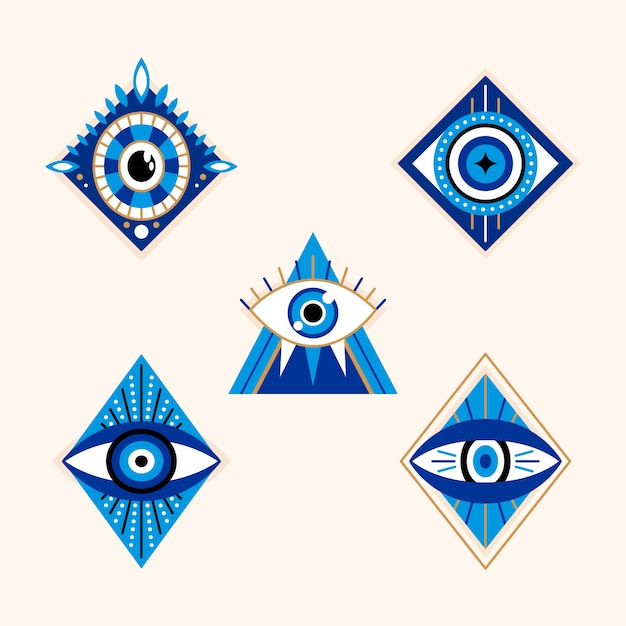 Free Vector evil eye symbol set