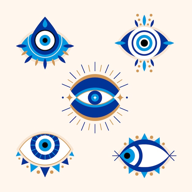 Free Vector evil eye symbol set