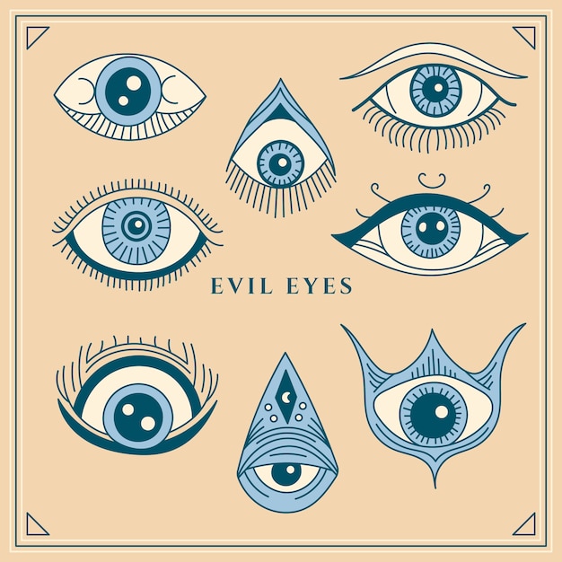 Free Vector evil eye symbol set