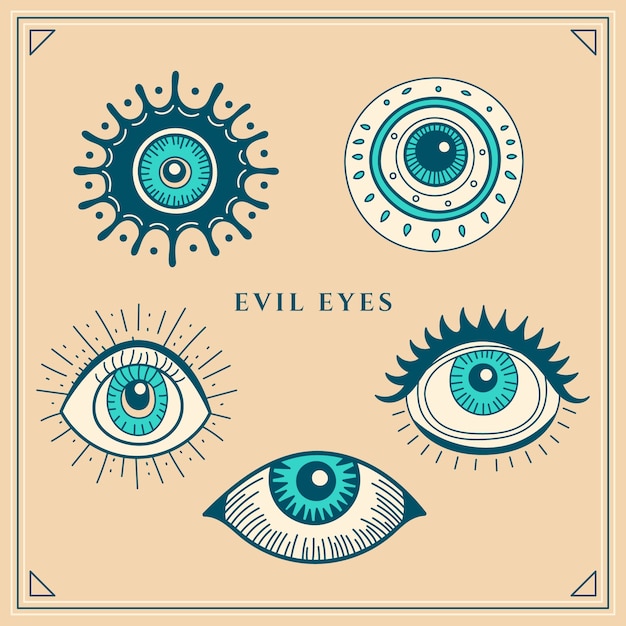 Evil eye symbol set