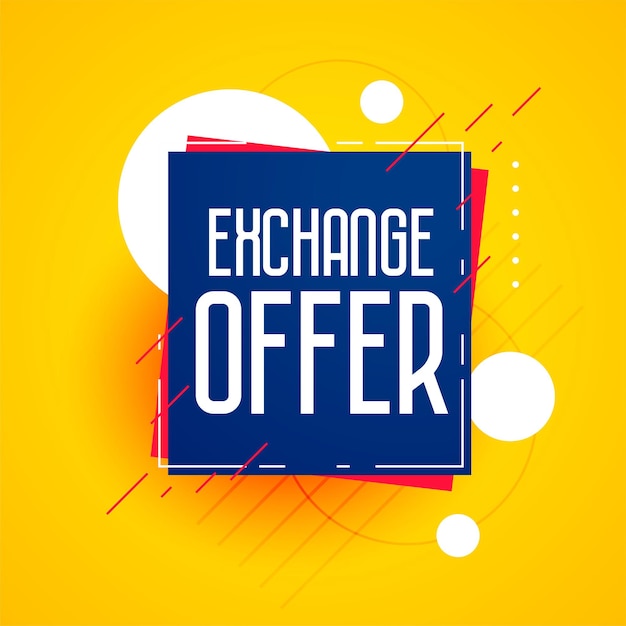 Free Vector exchange offer discount banner design template