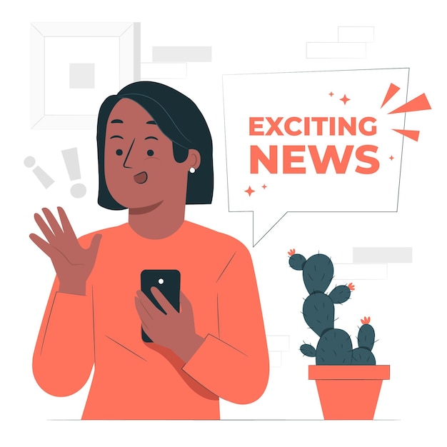 Free Vector exciting news concept illustration