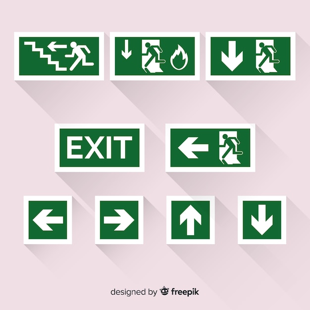 Free Vector exit sign collection