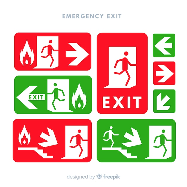 Free Vector exit sign collection