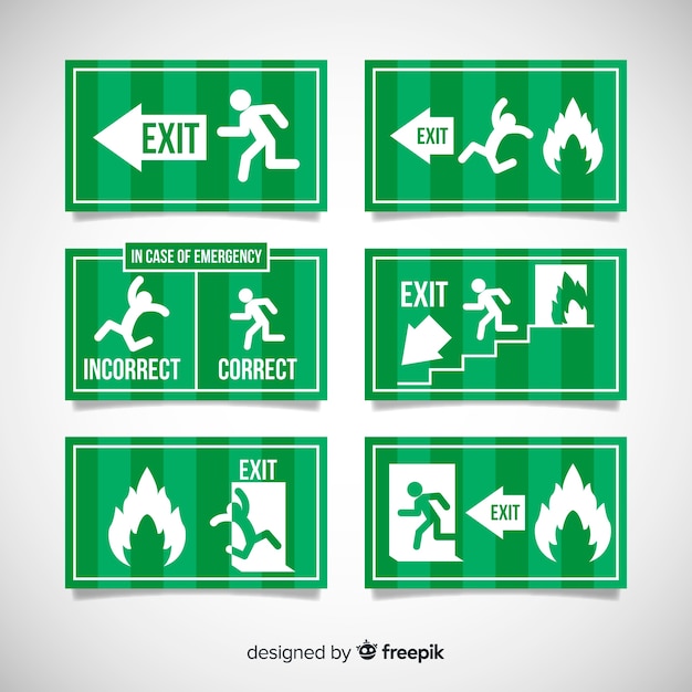 Free Vector exit sign collection