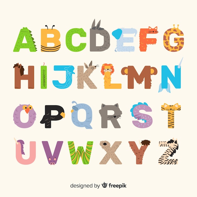 Exotic animal alphabet