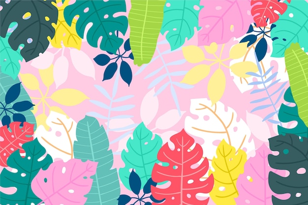 Exotic coloured leaves background for video communication