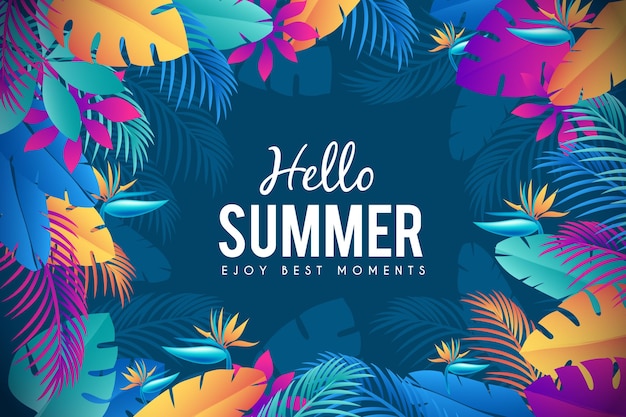 Exotic colourful leaves summer time background