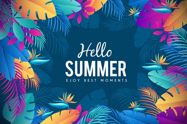 Exotic colourful leaves summer time background