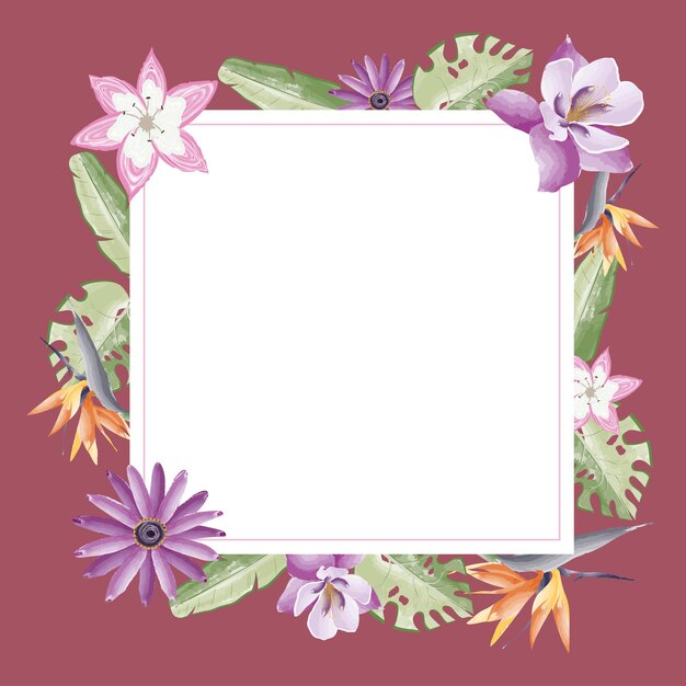 exotic flower in frame square