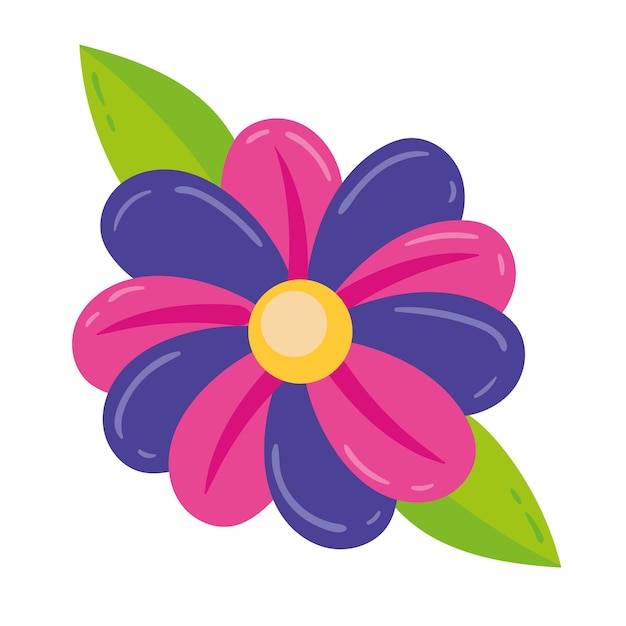 Free Vector exotic flower with leafs