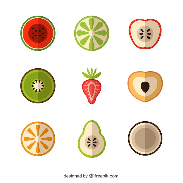 Exotic fruits in flat design