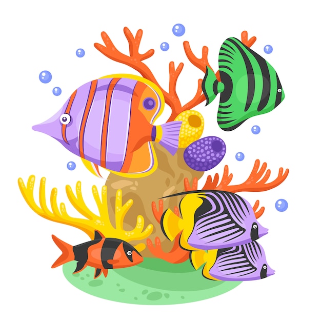 Exotic Tropical Fish Illustration 