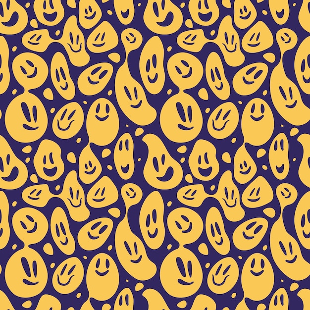 Expanded and distorted emoticon pattern template