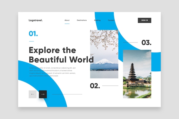 Free vector explore the beautiful world landing page