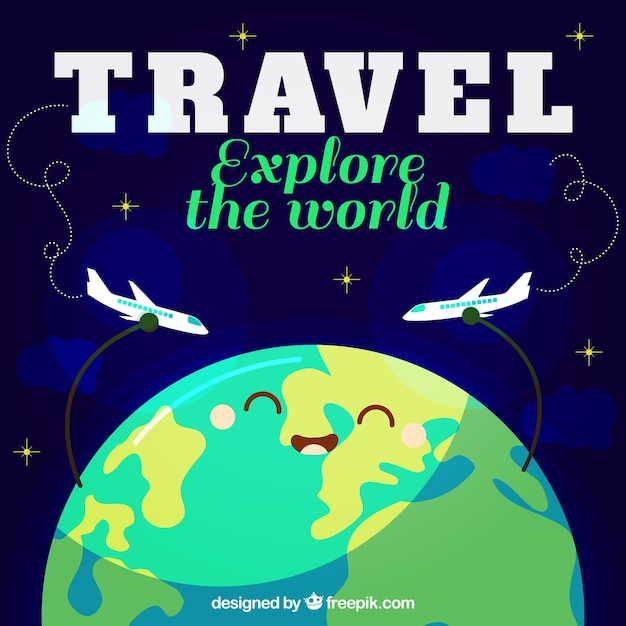 Free Vector explore de world background