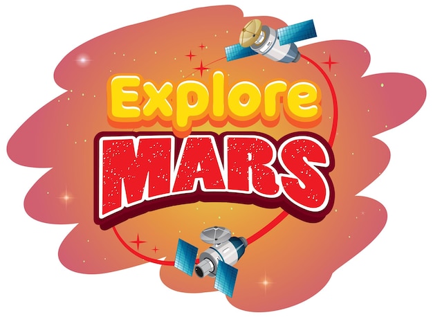 Free Vector explore mars word logo design