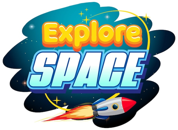 Free Vector explore space word logo design