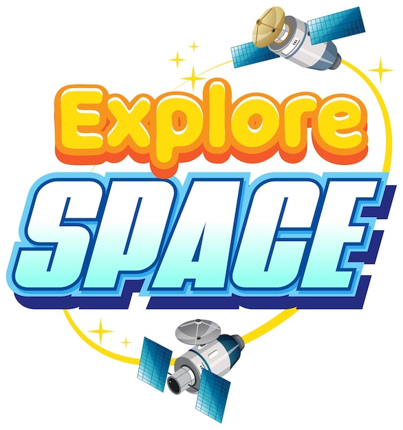 Explore Space word logo design