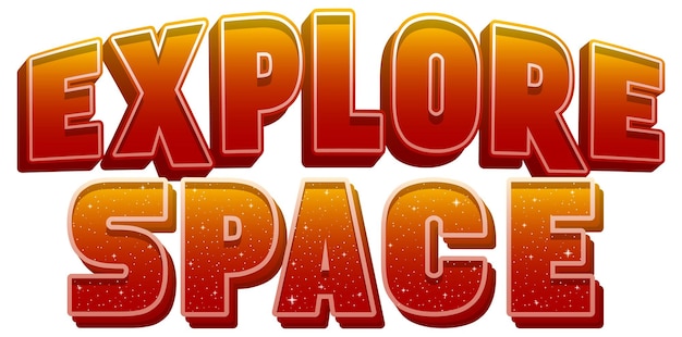 Free Vector explore space word logo design