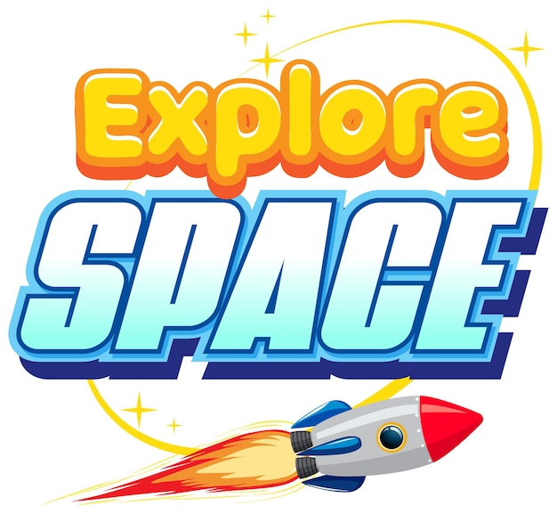 Explore Space word logo design