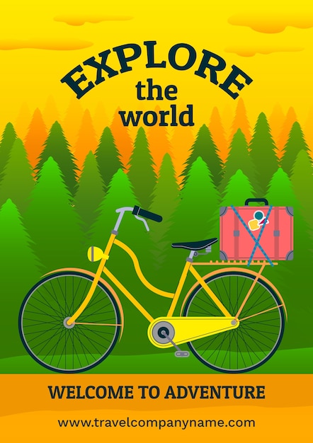 Free vector explore the world poster design illustrated