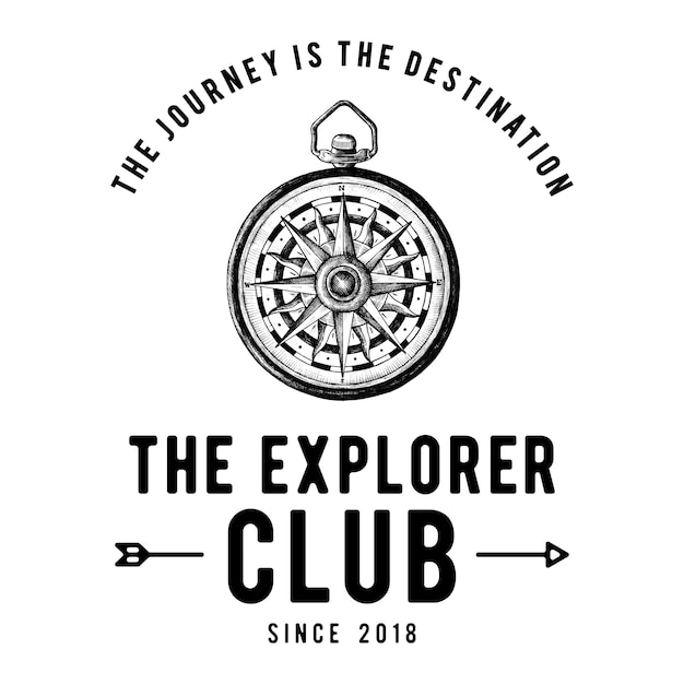 Free Vector the explorer club logo design vector