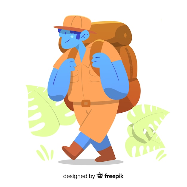 Explorer with backpack background