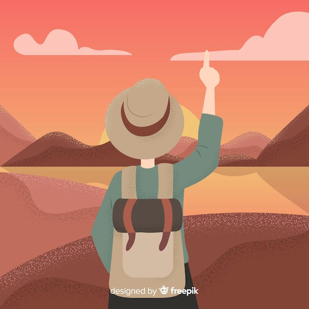 Explorer with backpack background