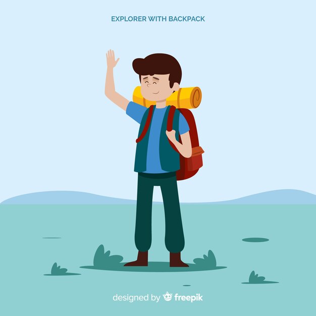 Explorer with backpack background