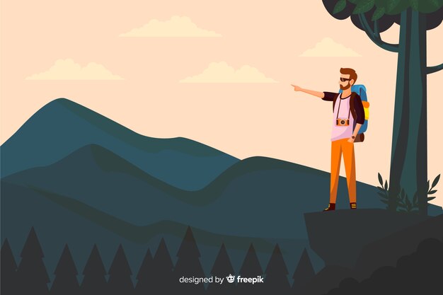 Explorer with backpack background