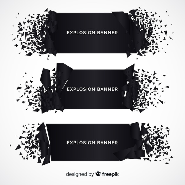 Free Vector explosion banner collection