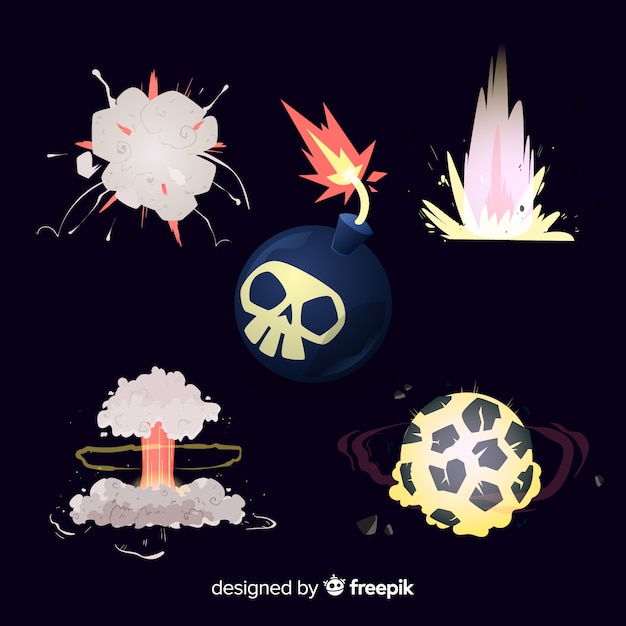 Free Vector  explosion effect collection cartoon design