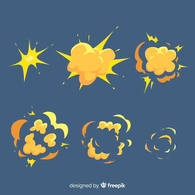  explosion effect collection cartoon design