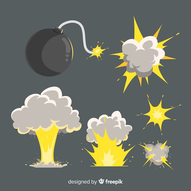  explosion effect collection cartoon design